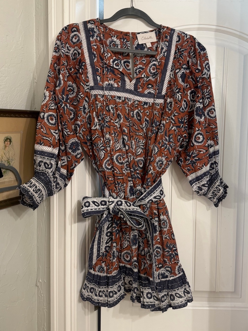 Cleobella Rust Floral Tie-Front dress